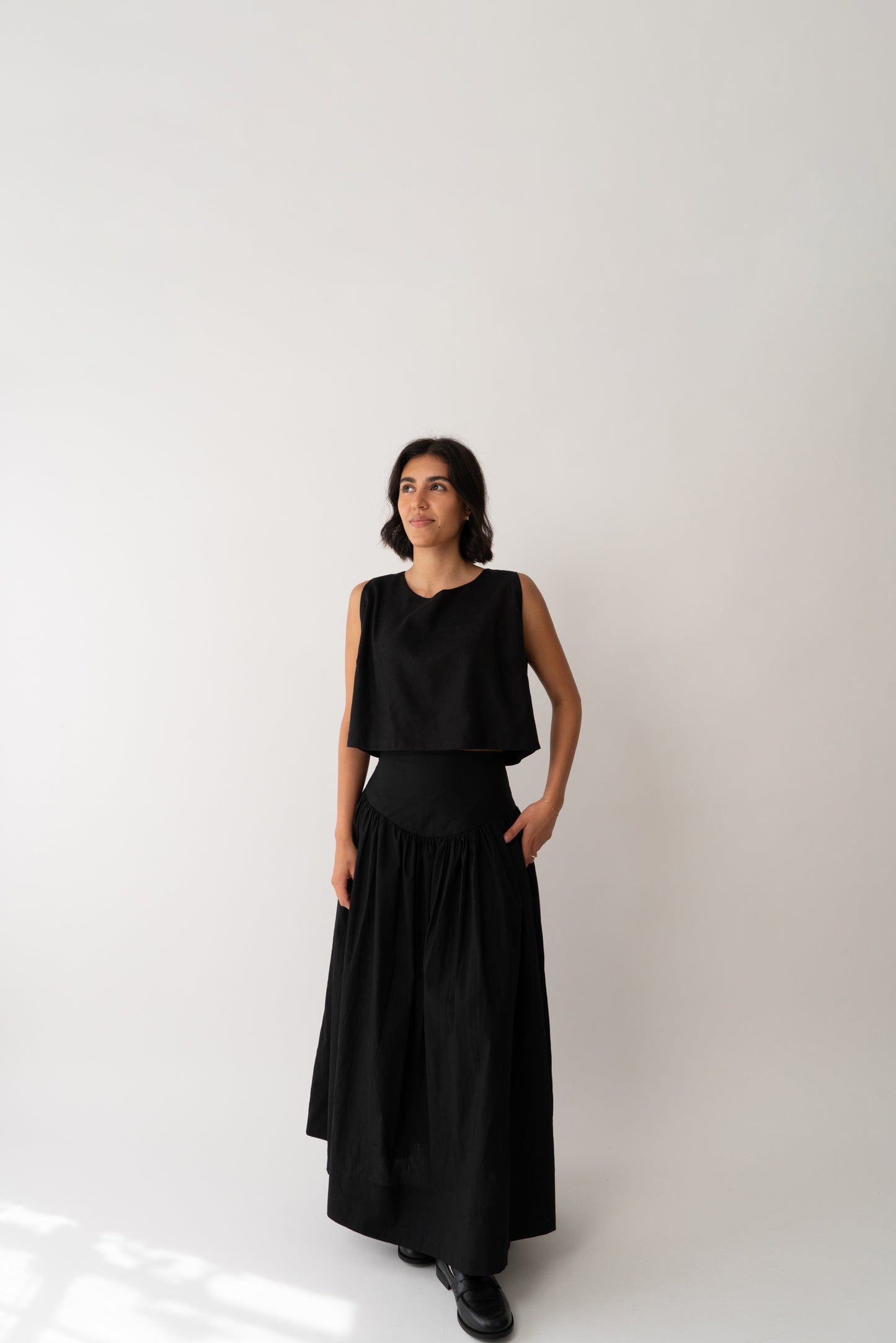 Ruth Linen Top Black