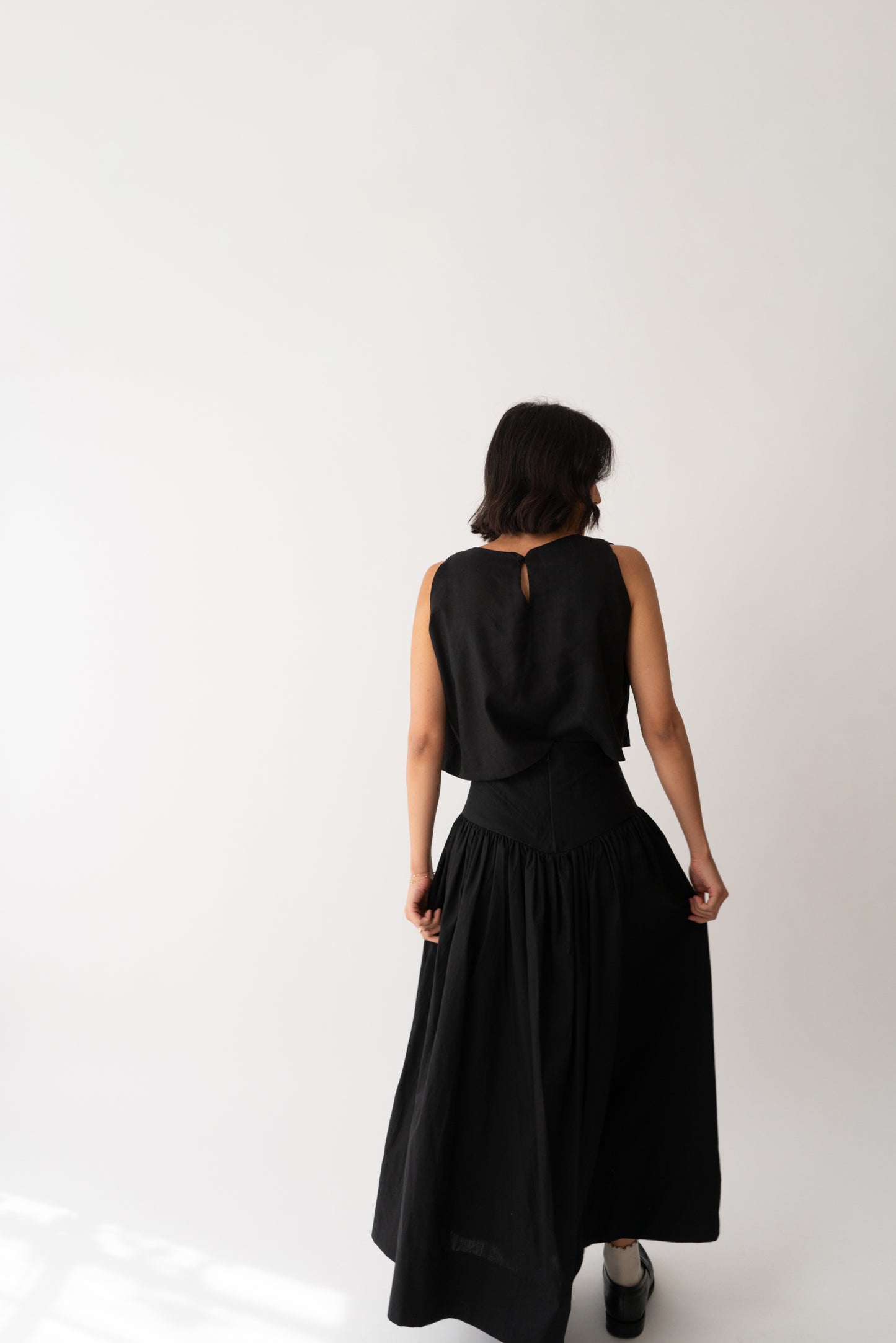Ruth Linen Top Black