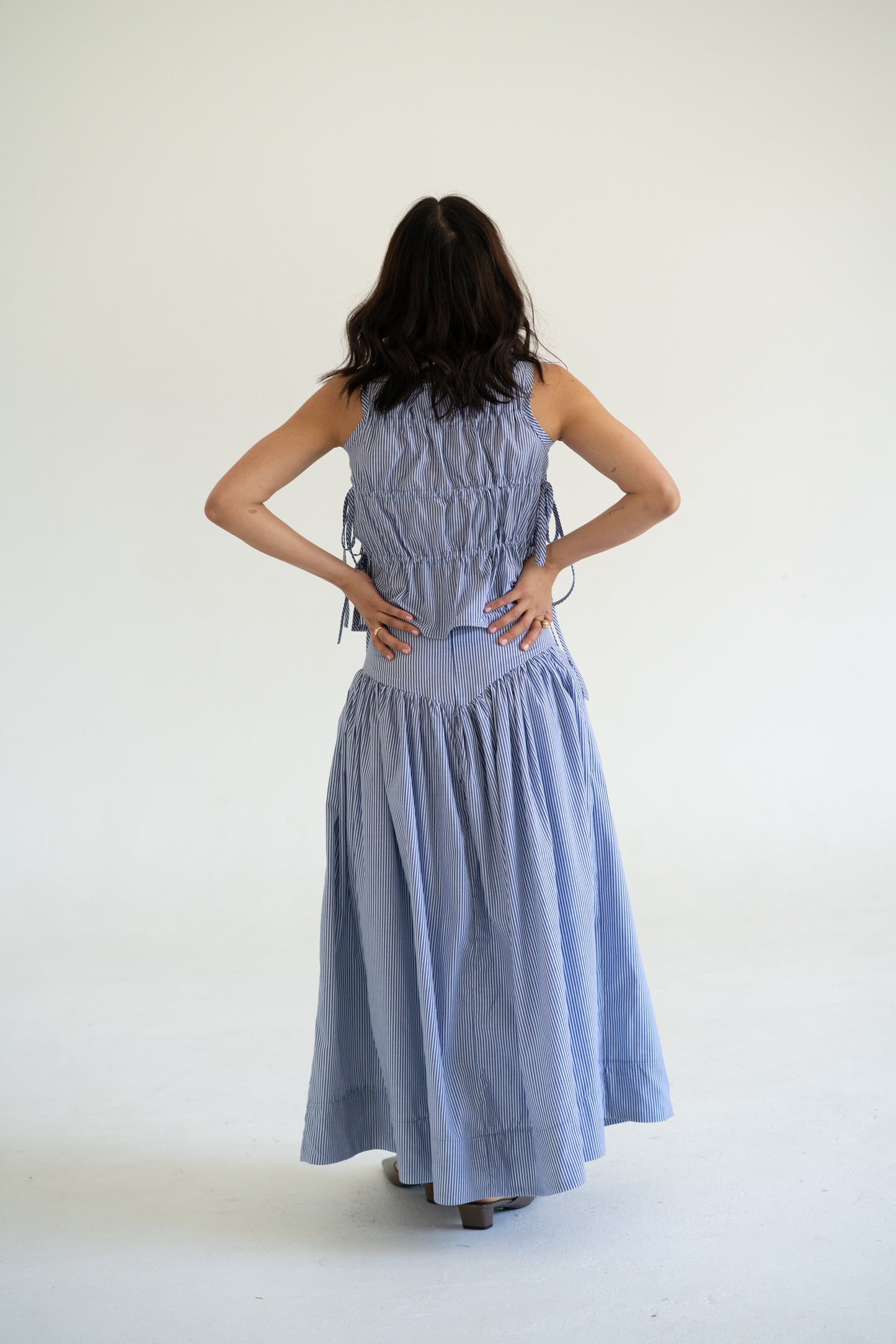 Sarah Skirt Blue Stripe
