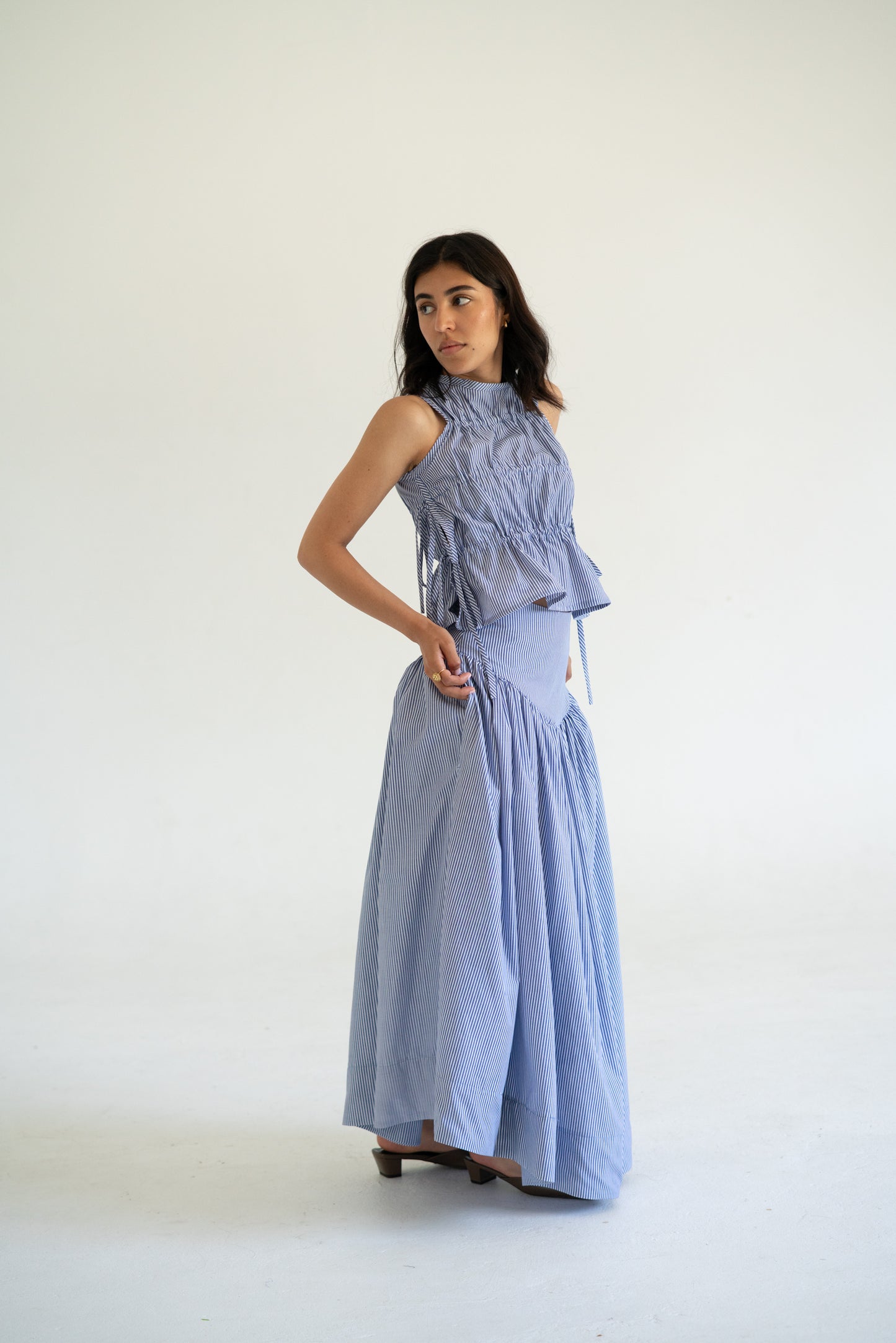 Sarah Skirt Blue Stripe