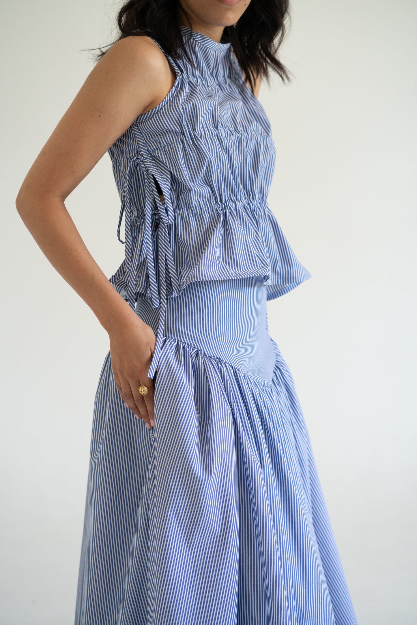 Sarah Skirt Blue Stripe