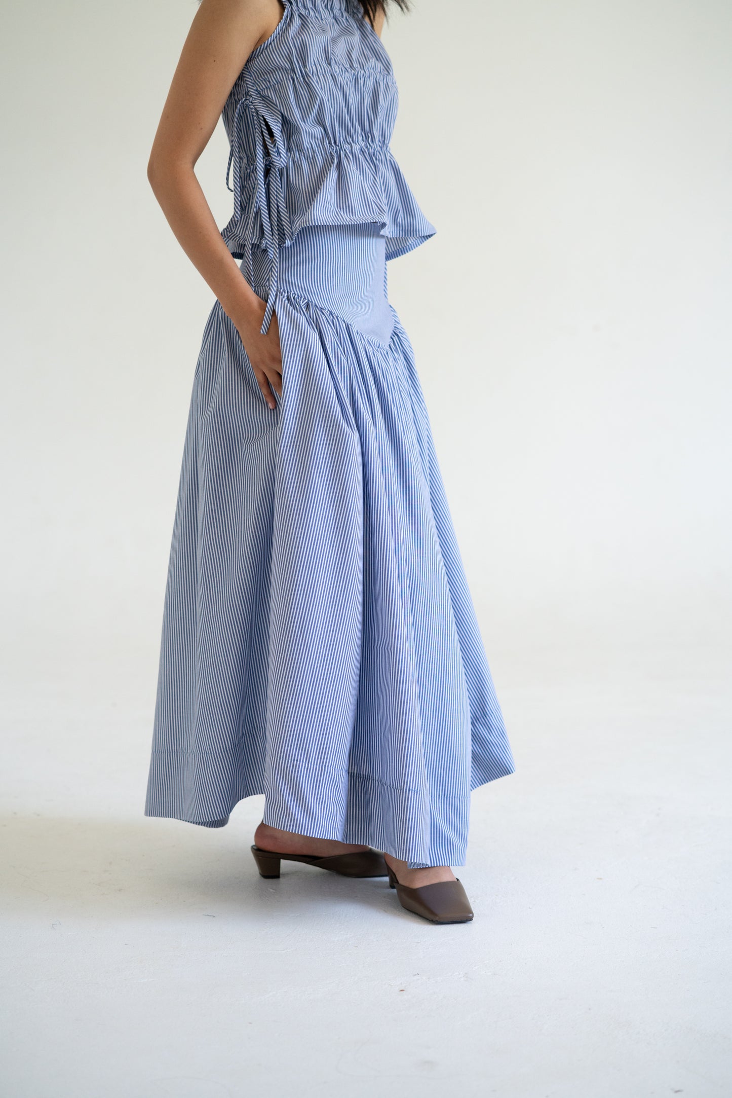 Sarah Skirt Blue Stripe
