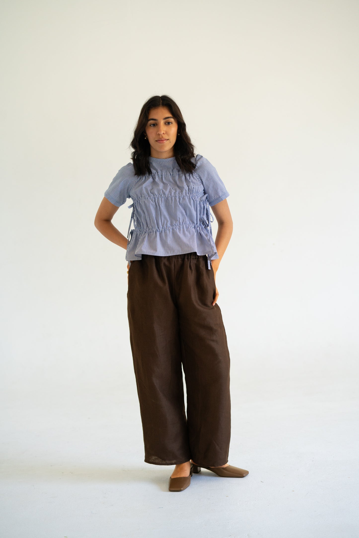 Eden Linen Pants Chocolate Brown
