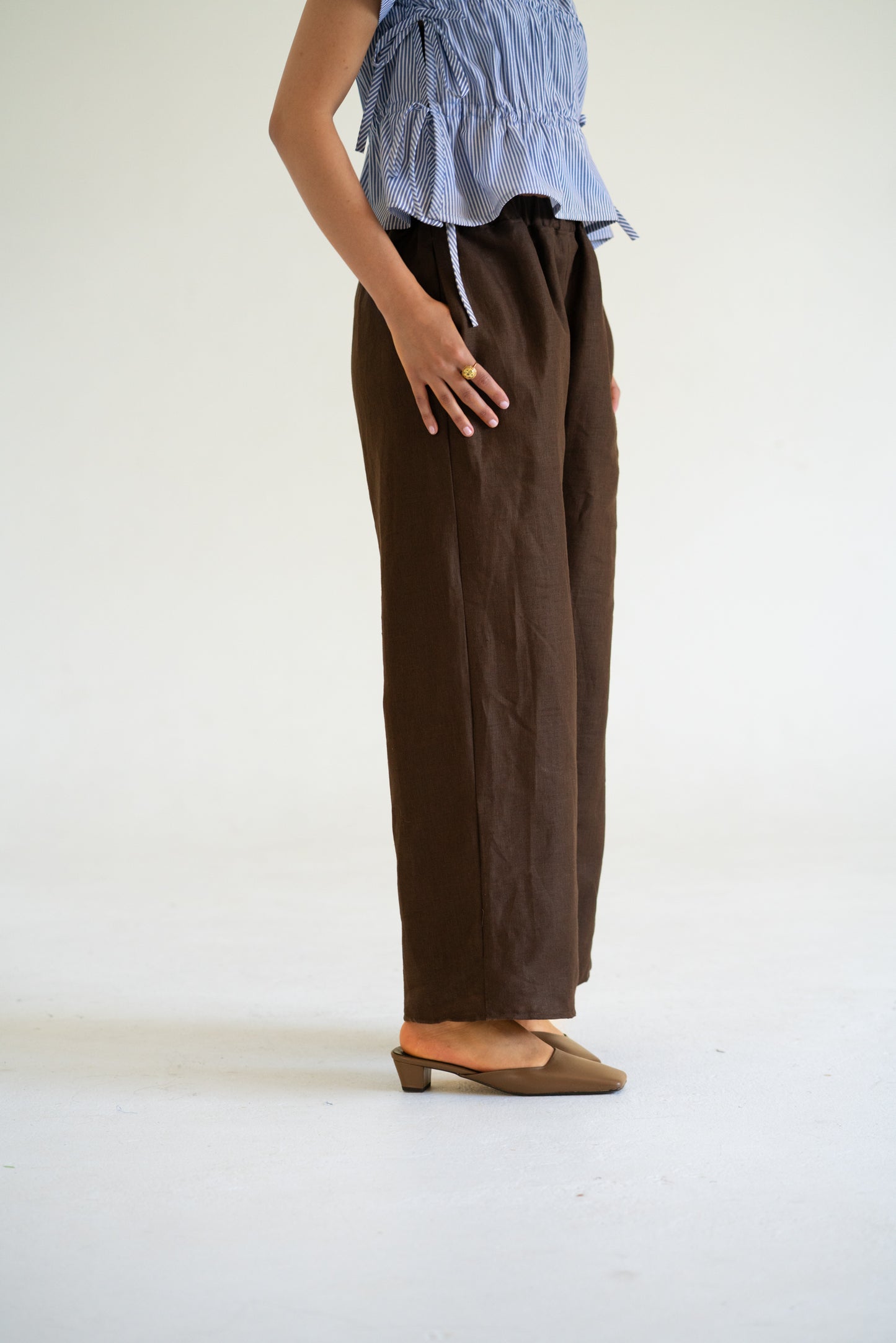 Eden Linen Pants Chocolate Brown