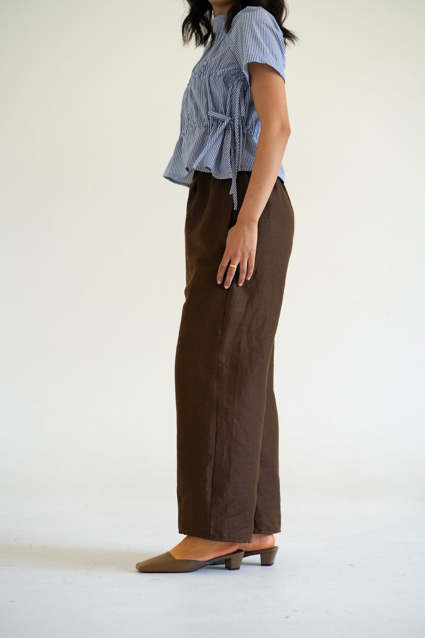 Eden Linen Pants Chocolate Brown