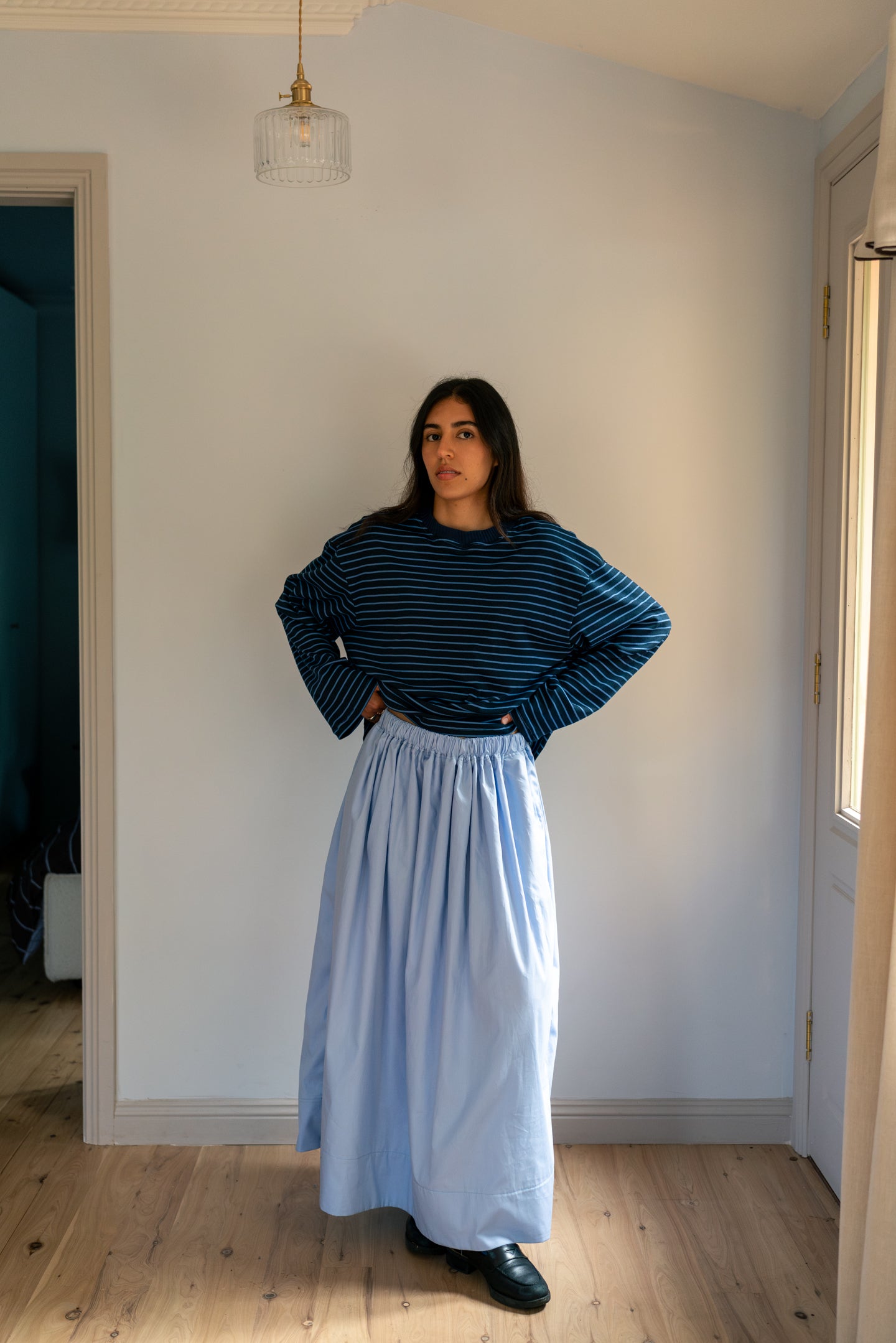 Abigail Gathered Skirt Blue