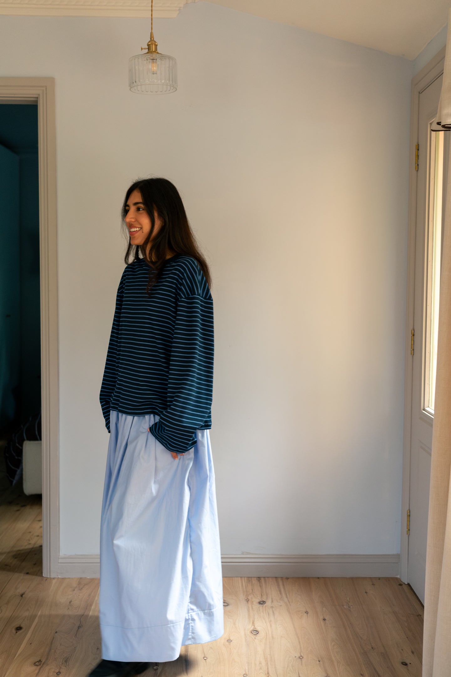Abigail Gathered Skirt Blue