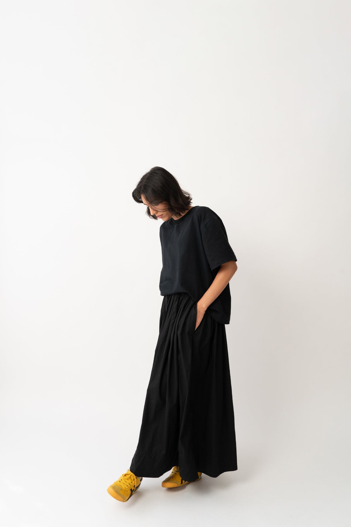 Abigail Gathered Skirt Black