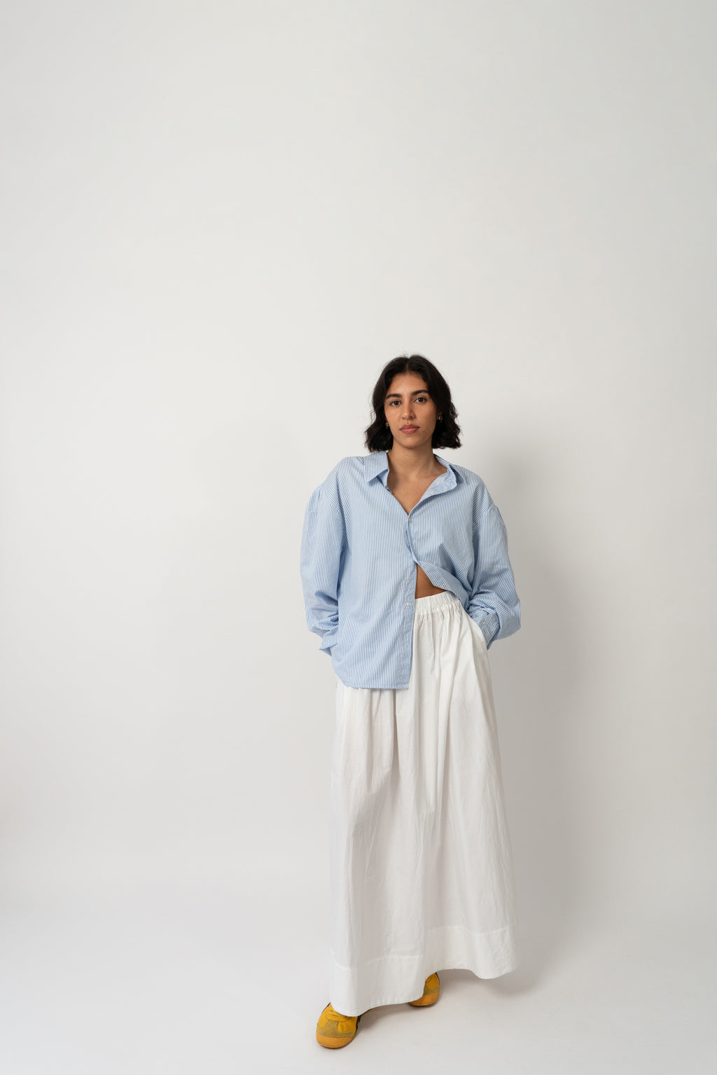Abigail Gathered Skirt White