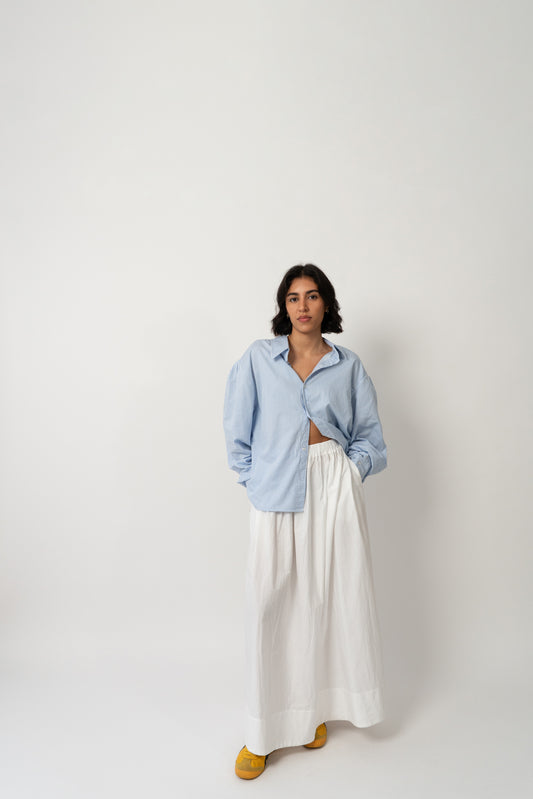 Abigail Gathered Skirt White