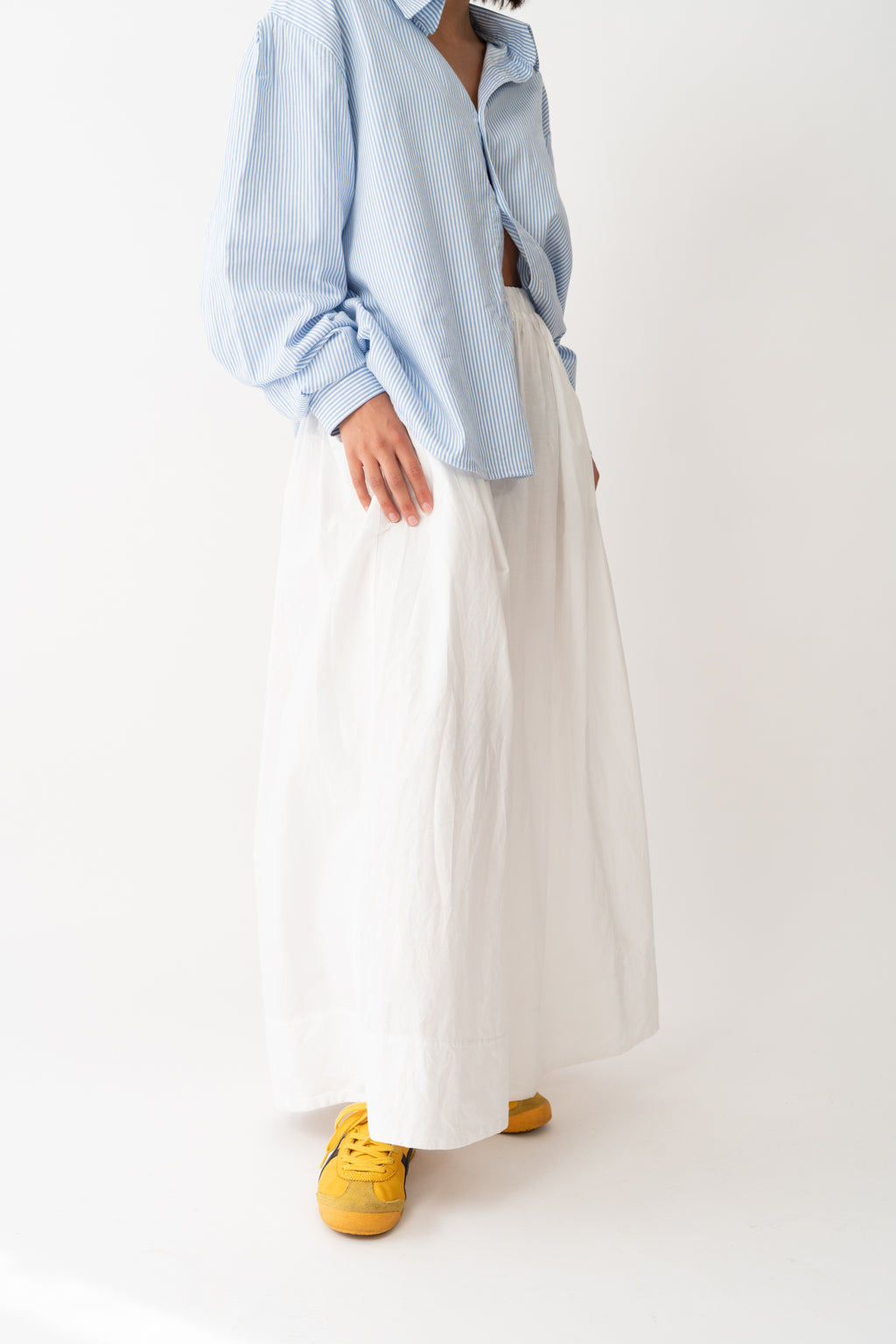 Abigail Gathered Skirt White