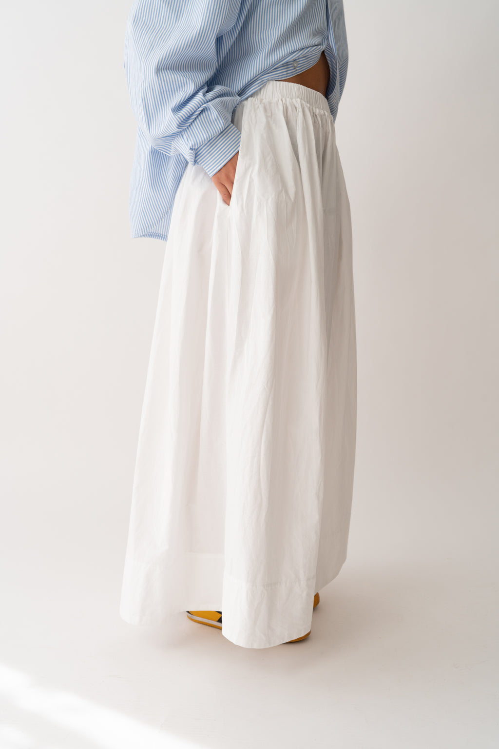 Abigail Gathered Skirt White