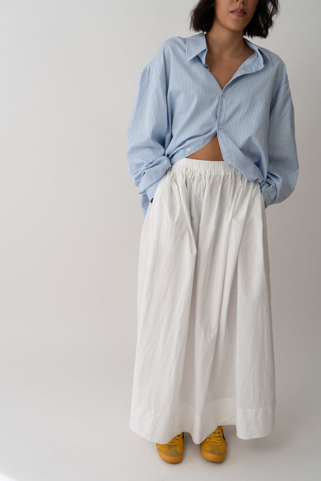 Abigail Gathered Skirt White