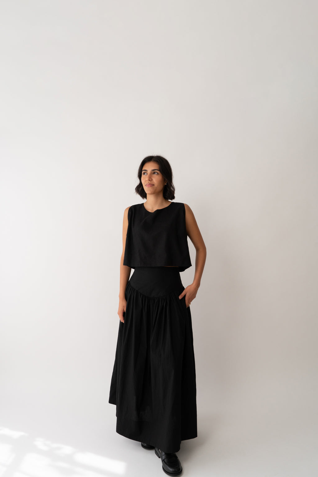 Ruth Linen Top Black