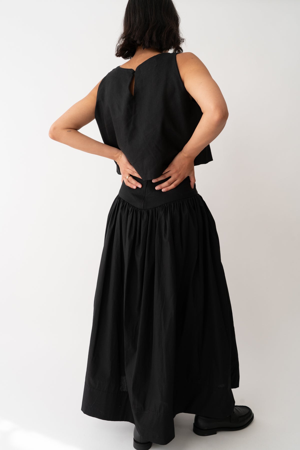 Ruth Linen Top Black