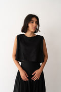 Ruth Linen Top Black