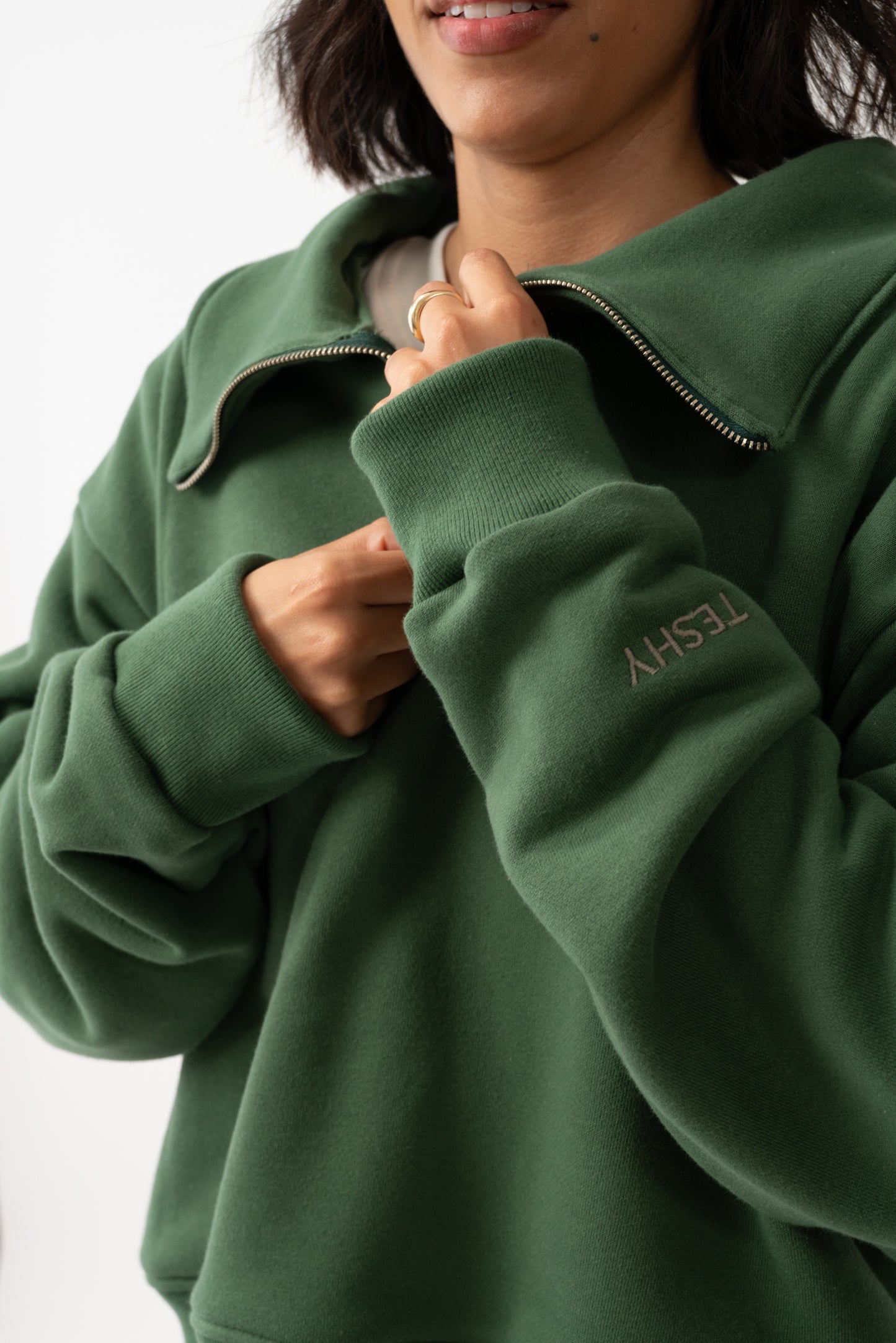 Levi Quarter Zip Hunter Green