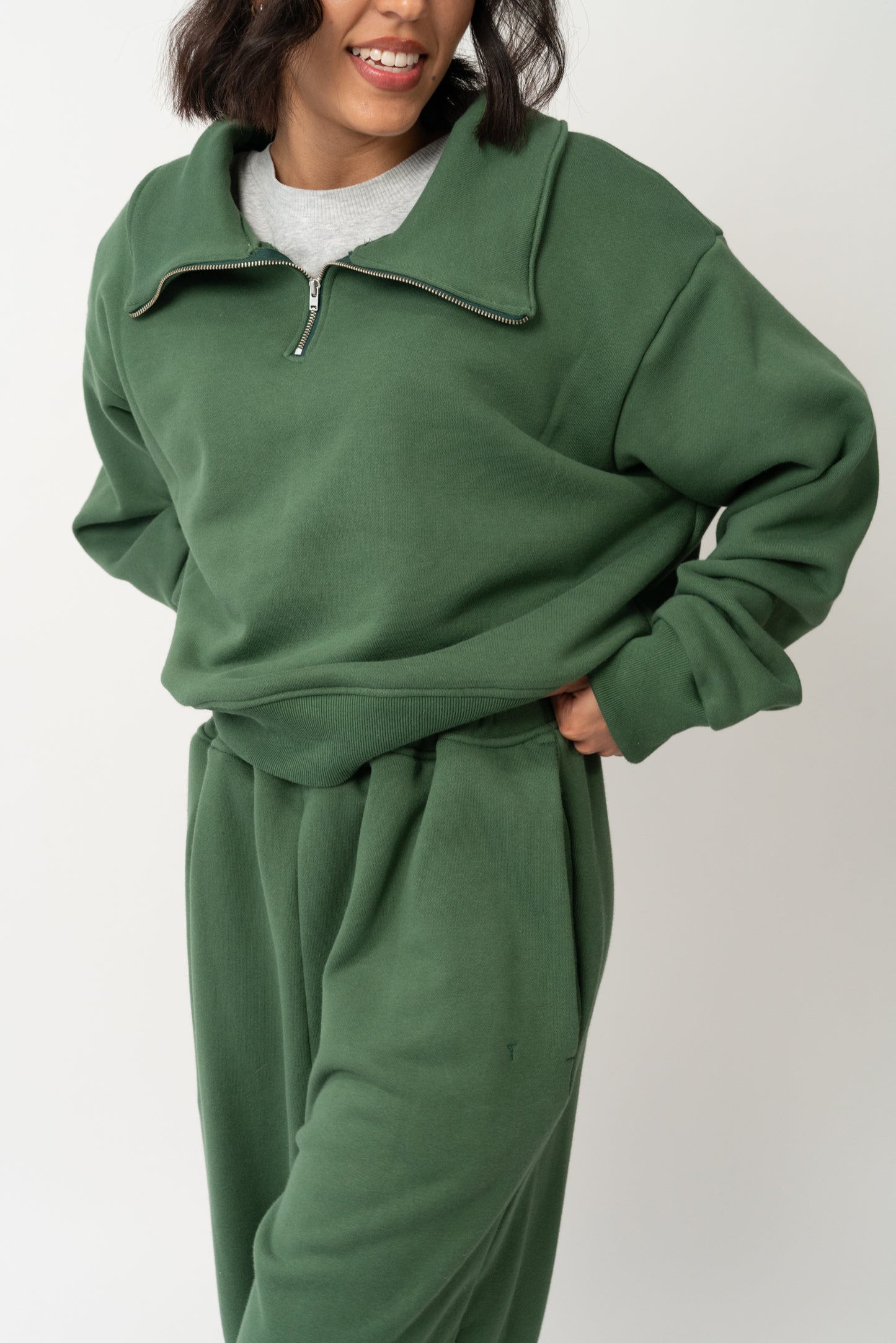 Levi Quarter Zip Hunter Green